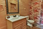 Lower level bathroom with tub/shower combo